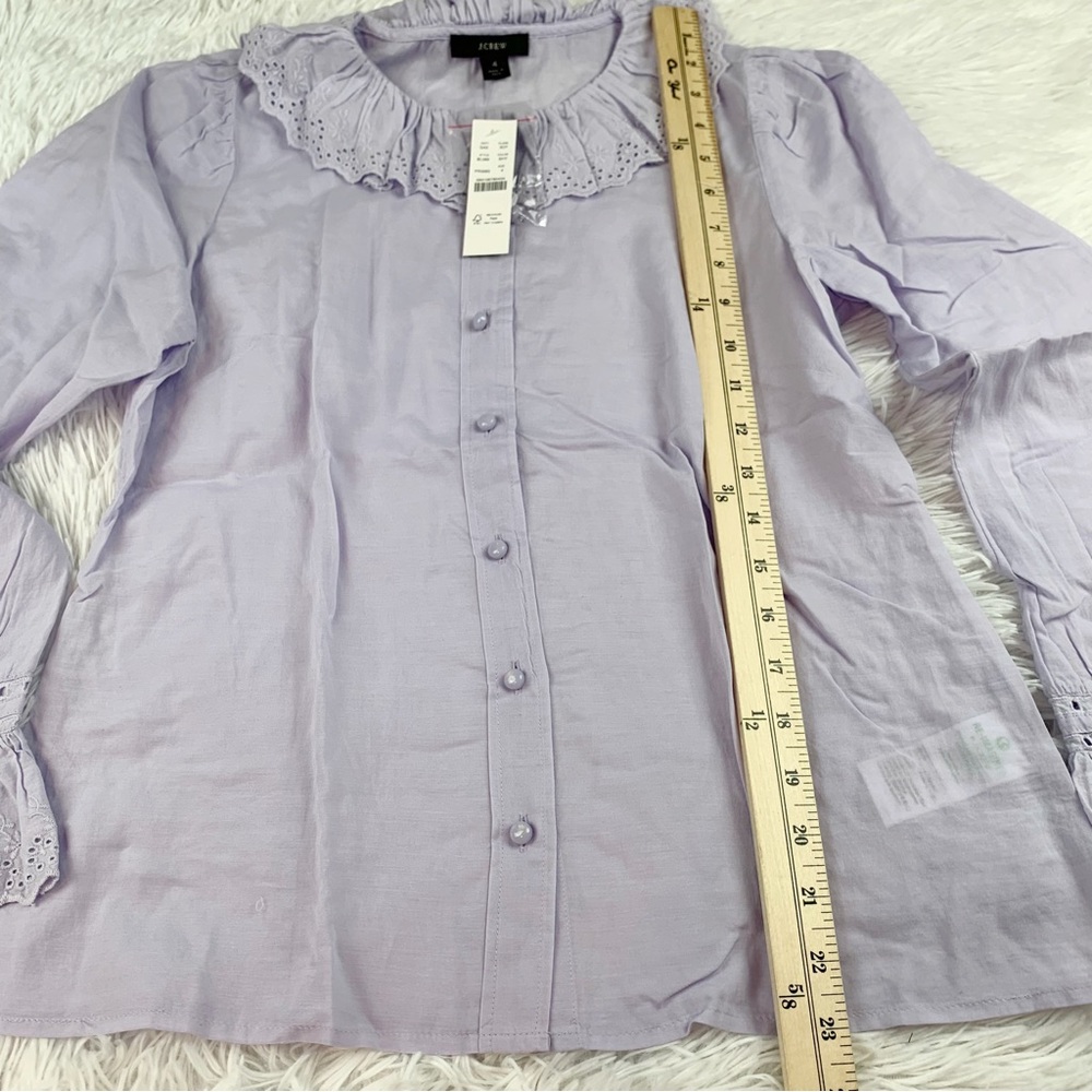 J. Crew Lavender Blouse with Ruffle Eyelet Trim - Picture 10 of 10